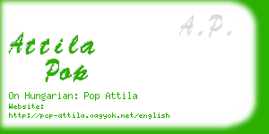 attila pop business card